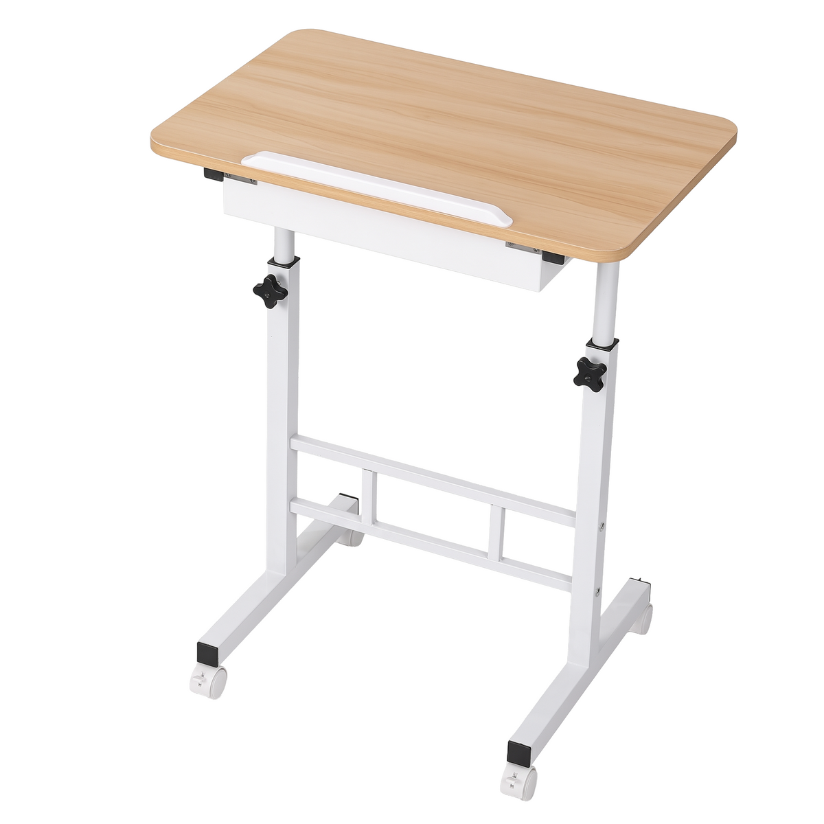Adjustable Mobile Laptop Desk with Hidden Storage Wood Finish - Light Wood