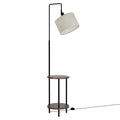 Modern Floor Lamp with Integrated Storage Shelves