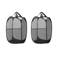 2X Laundry Basket Hamper Foldable Black