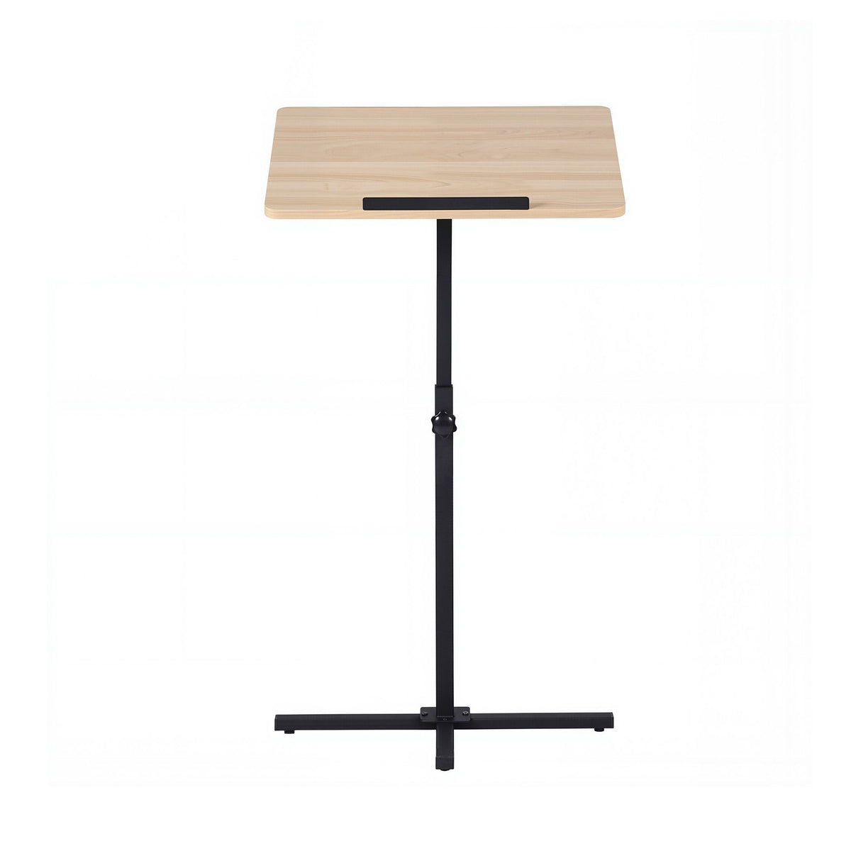 Height Adjustable Floor Podium Stand 78-127cm Portable Laptop Desk - Black Pine