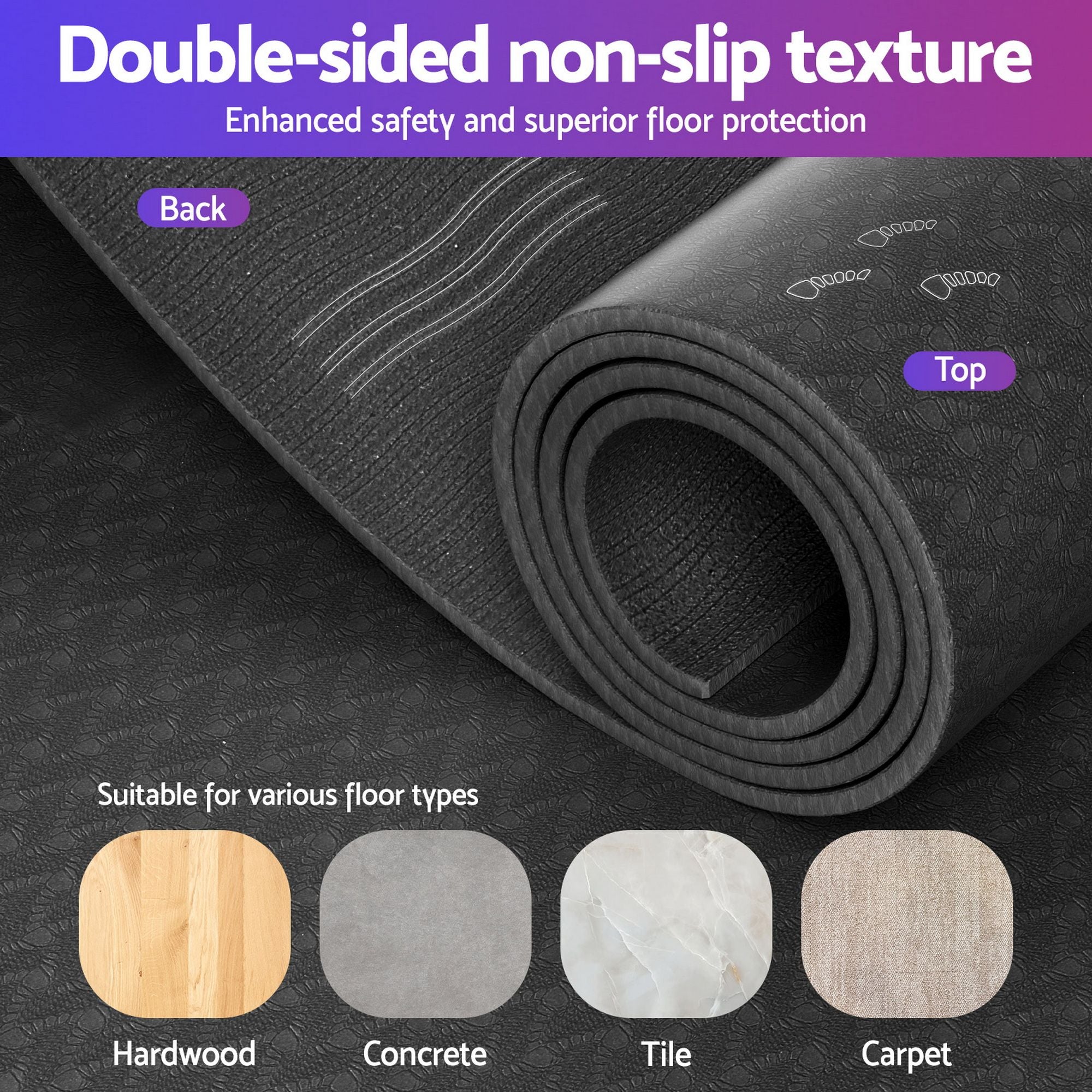 Exercise Equipment Mat Treadmill Floor Rug Home Gym Fitness Yoga 1.5M