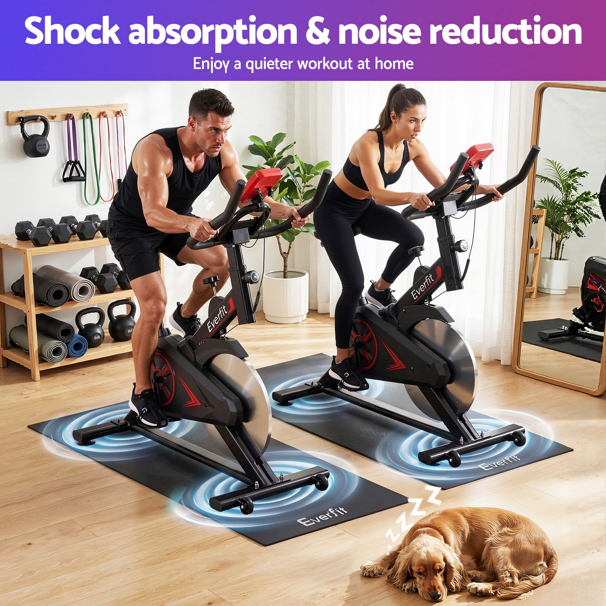Exercise Equipment Mat Treadmill Floor Rug Home Gym Fitness Yoga 1.5M