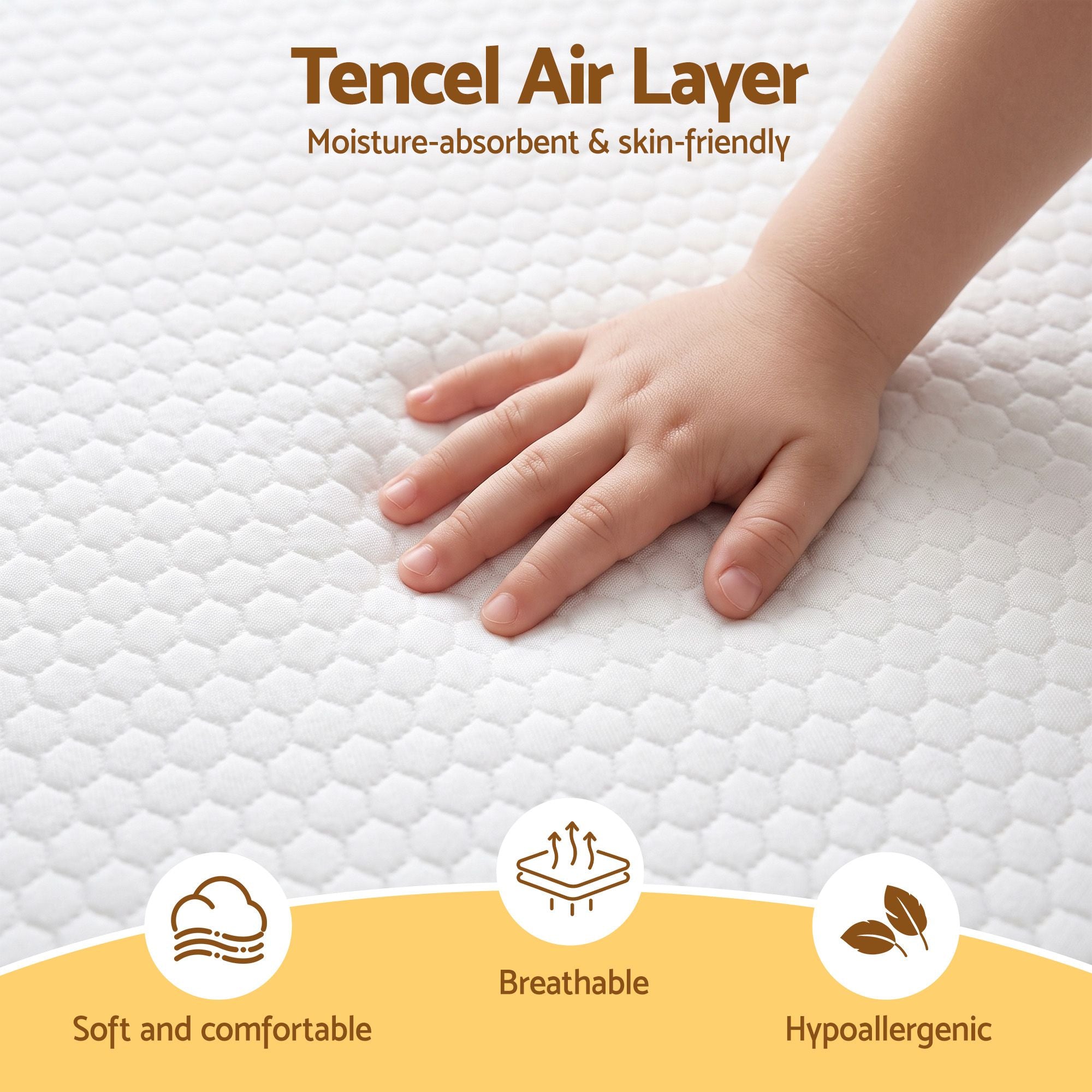 Giselle Bedding Cot Mattress 11cm Thick with Tencel Cover
