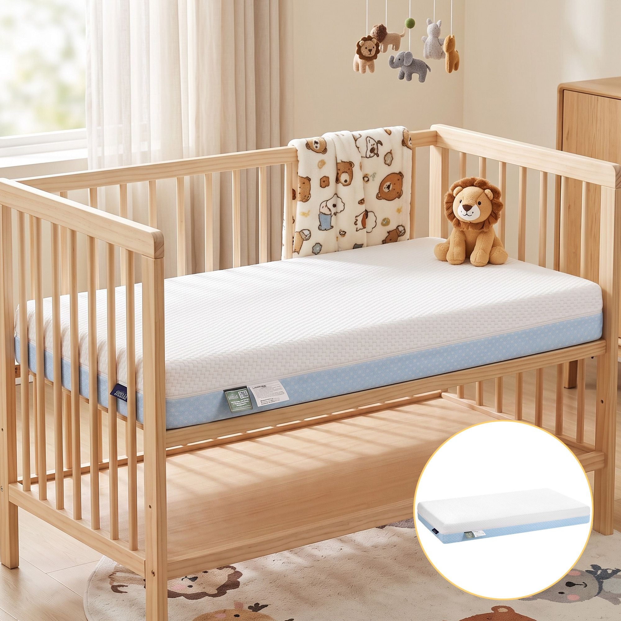 15cm Cot Mattress, 38D Gel Memory Foam Cover
