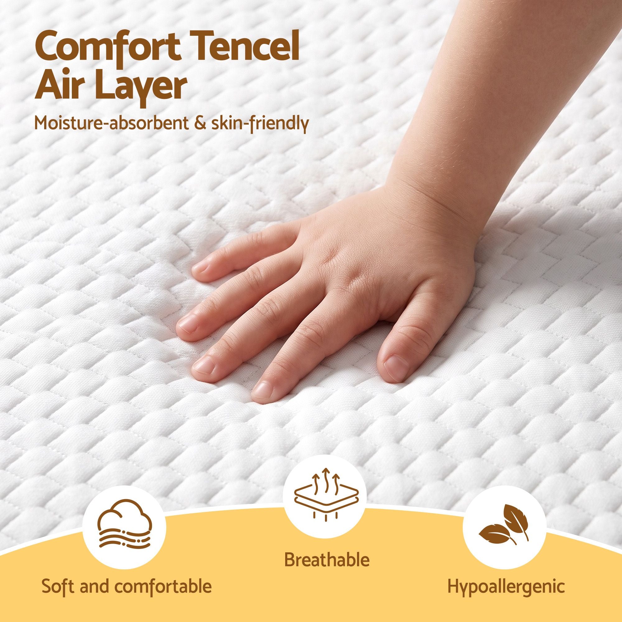15cm Cot Mattress, 38D Gel Memory Foam Cover