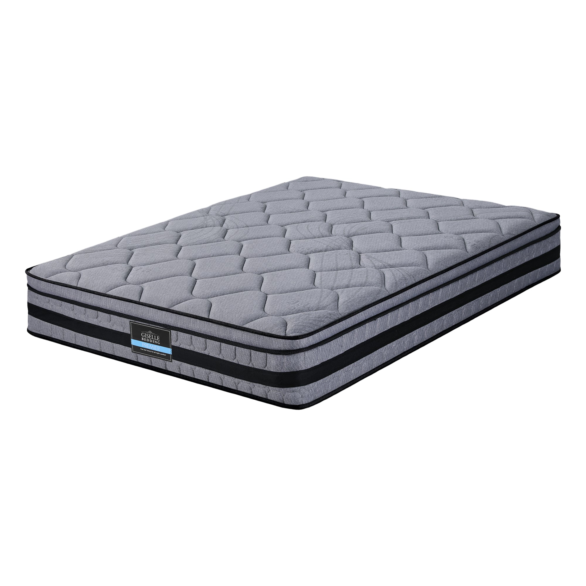 34cm Queen Hybrid Pocket Spring Mattress - Grey