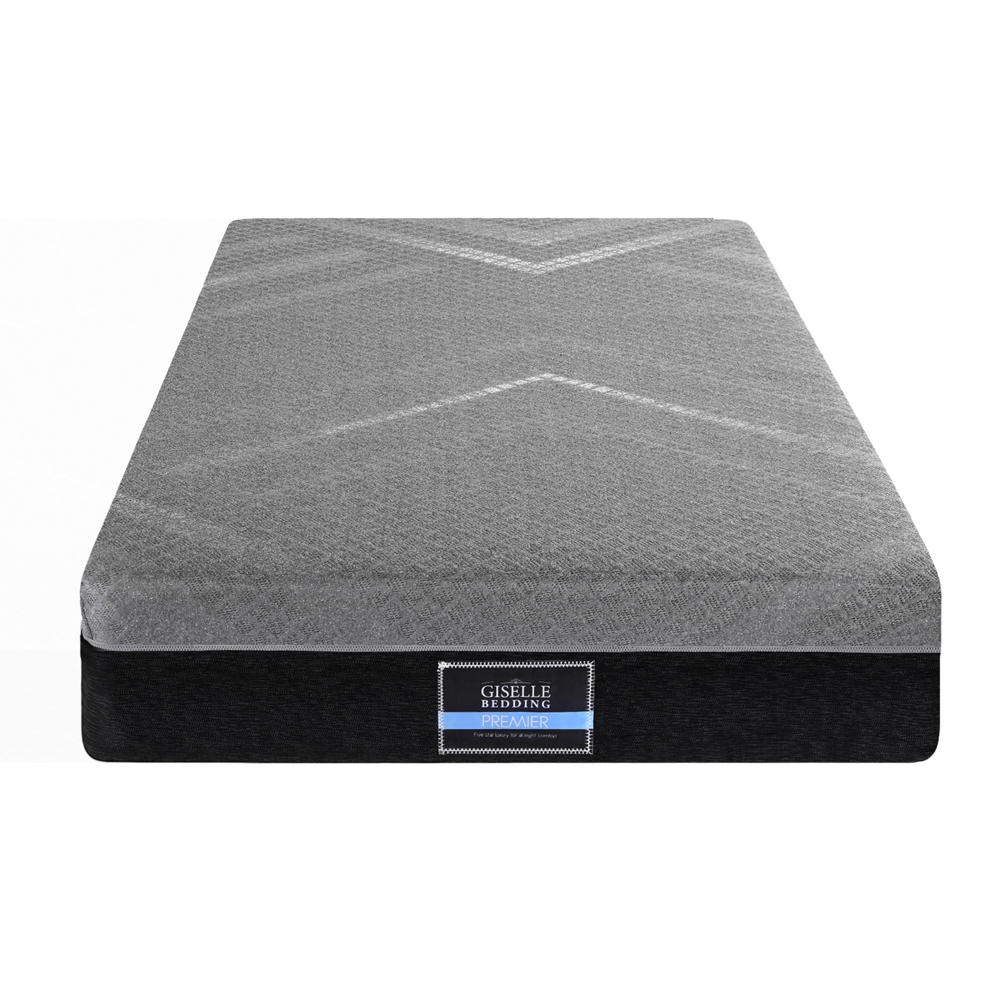 King Single Mattress 26cm Firm Pocket Spring with Dual Edge Support - Dark Grey