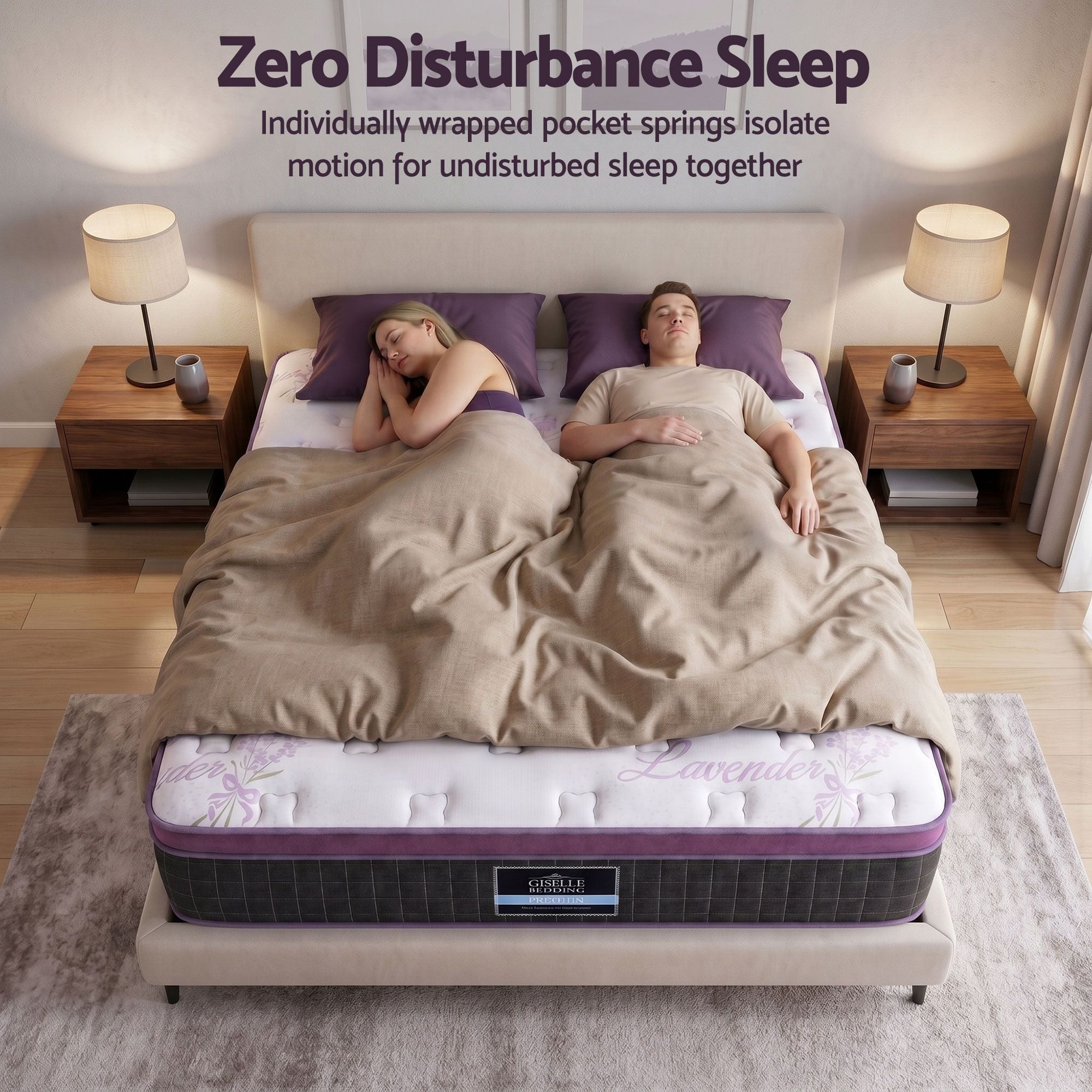 King Euro Top Firm Pocket Spring Mattress with Edge Support - Purple