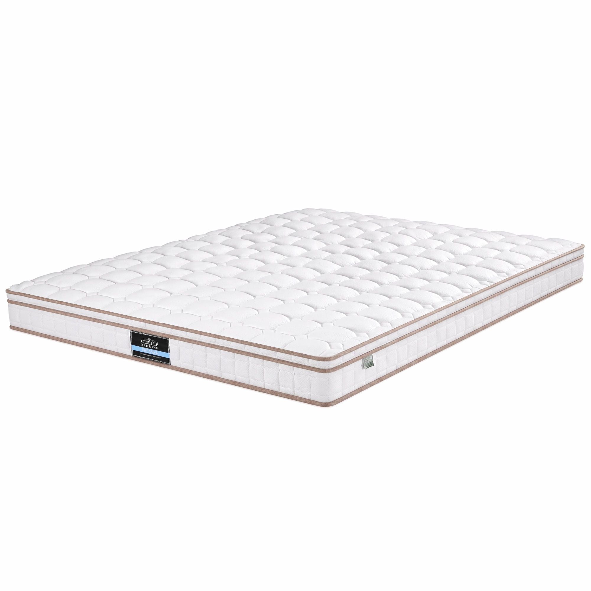 20cm Firm Double Mattress Pocket Spring for Bedroom or Guest Room - White