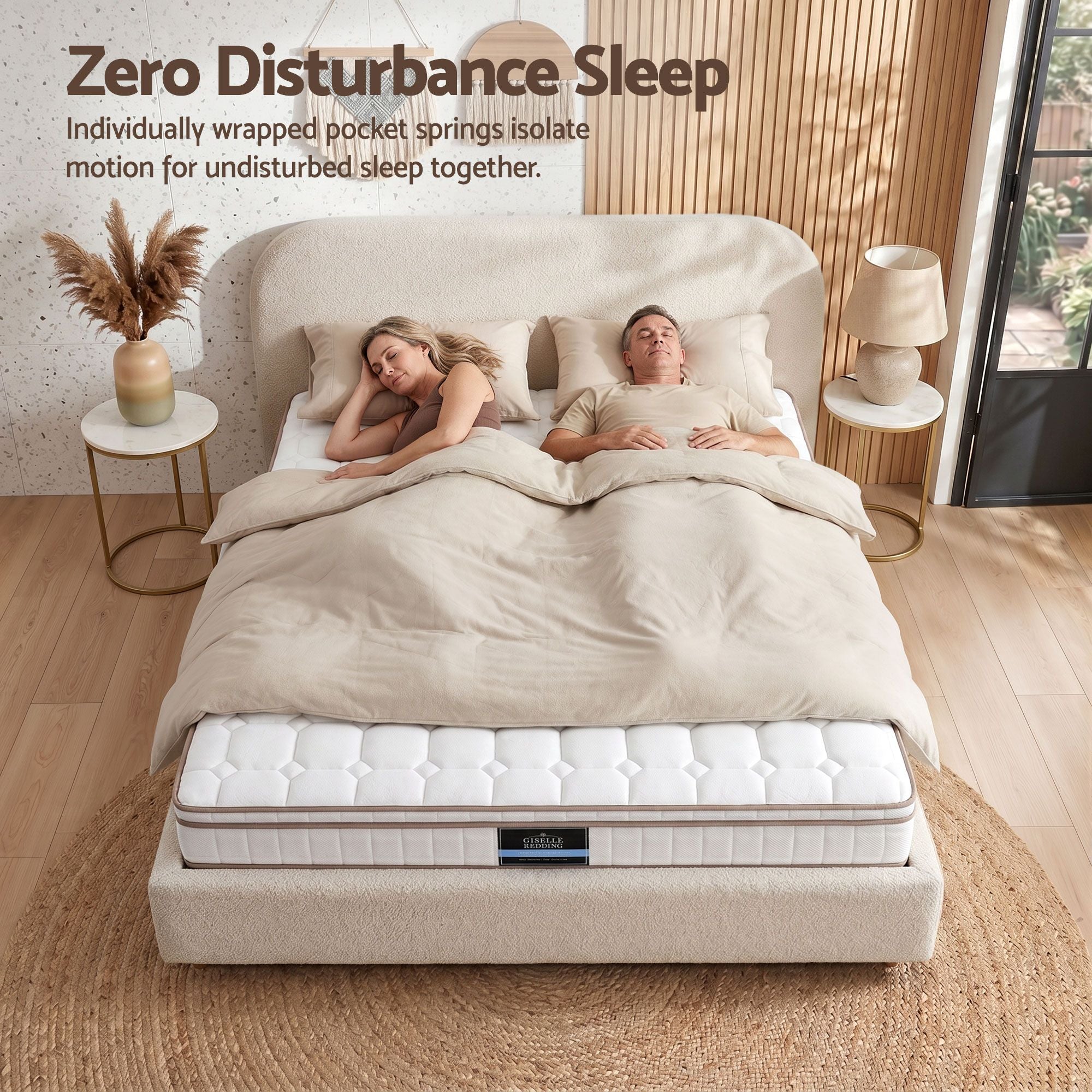 20cm Firm Queen Pocket Spring Mattress for Bedroom or Guest Room - White
