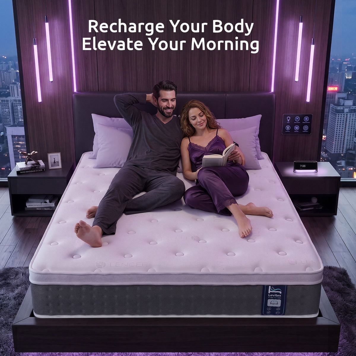 Queen 5-Zone Pocket Spring Mattress with Lumbar Support, Cooling Gel Memory & Egg-Crate Foam, Medium Firm - White