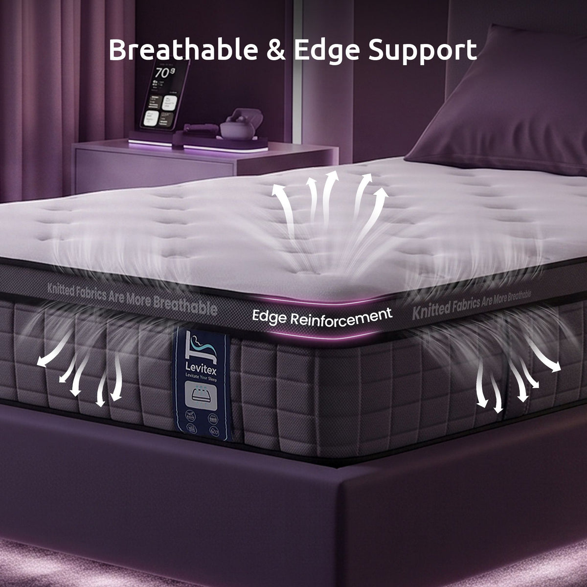 Single 5-Zone Pocket Spring Mattress with 2-Row Edge Support and Breathable Corrugated Sponge 30cm - White