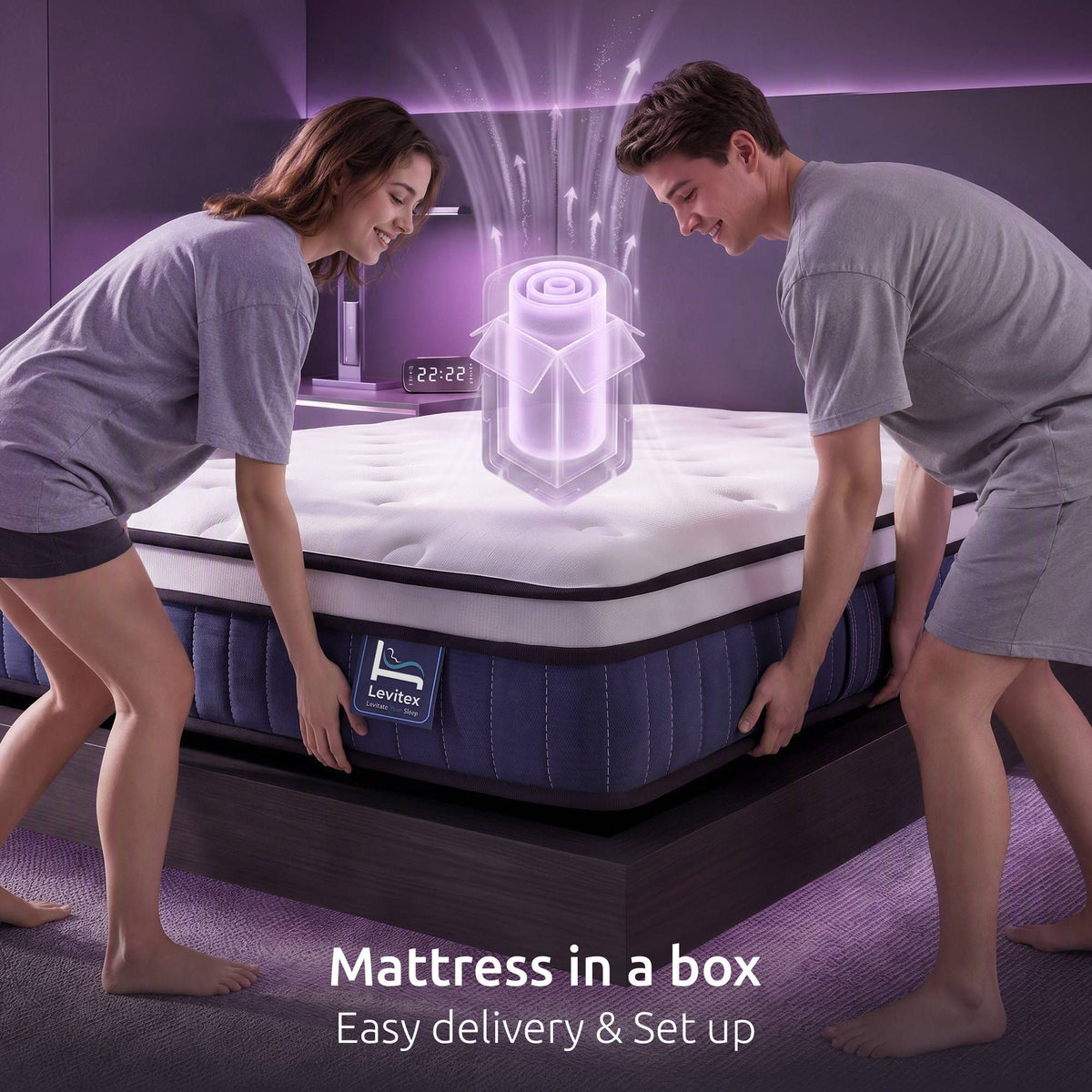 Double Mattress 23cm Pocket Spring Cooling Gel Foam Medium-Firm Support - White