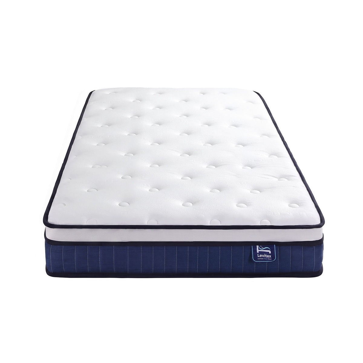 King Single 23cm Pocket Spring Mattress with Cooling Gel Foam, Medium-Firm Support - White