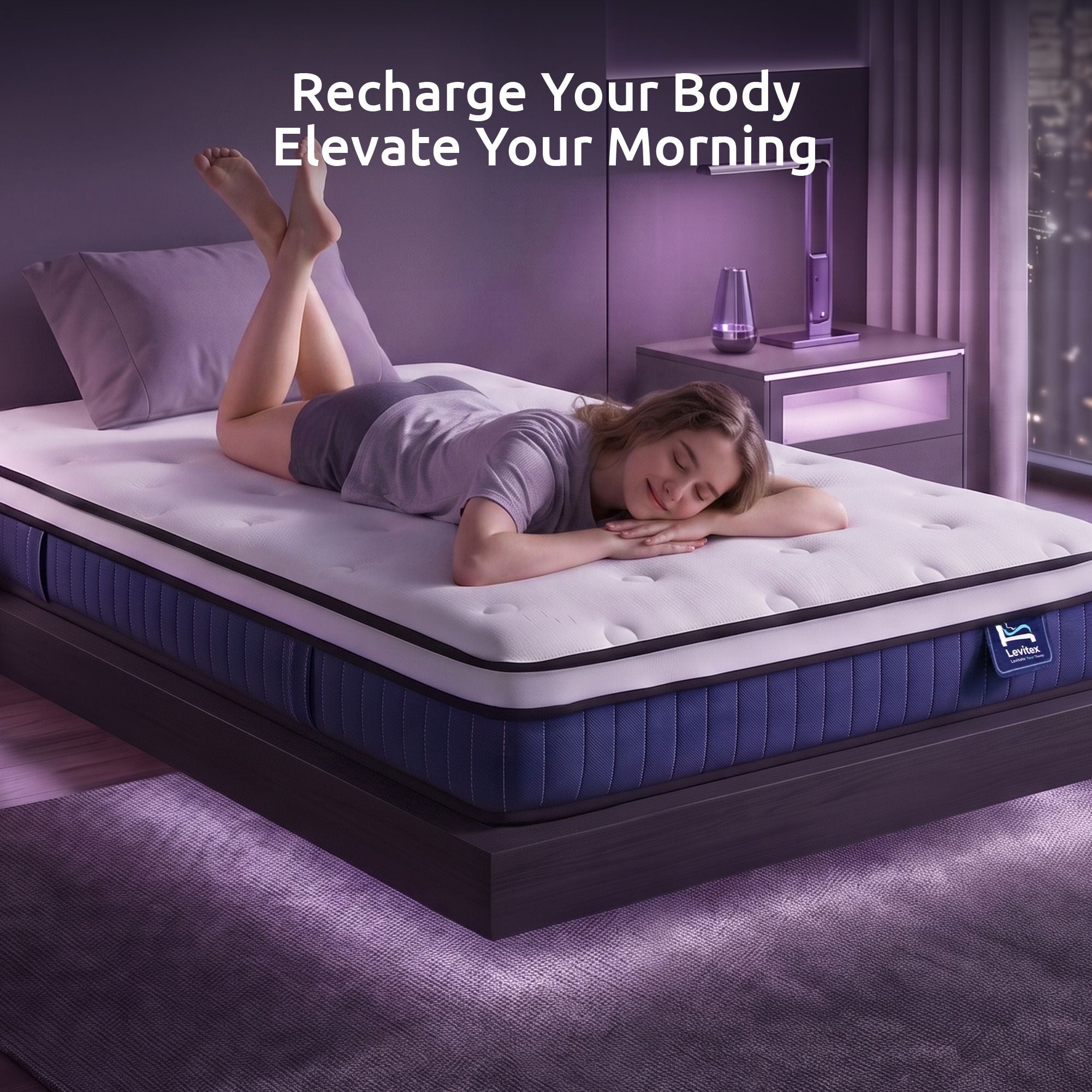 King Single 23cm Pocket Spring Mattress with Cooling Gel Foam, Medium-Firm Support - White