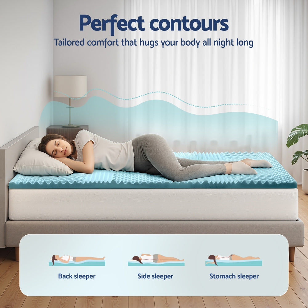 5cm Memory Foam Mattress Topper 7-Zone King Single