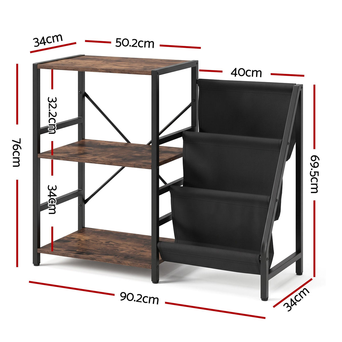 Record Player Stand with 3-Tier Vinyl Storage and Turntable Shelf