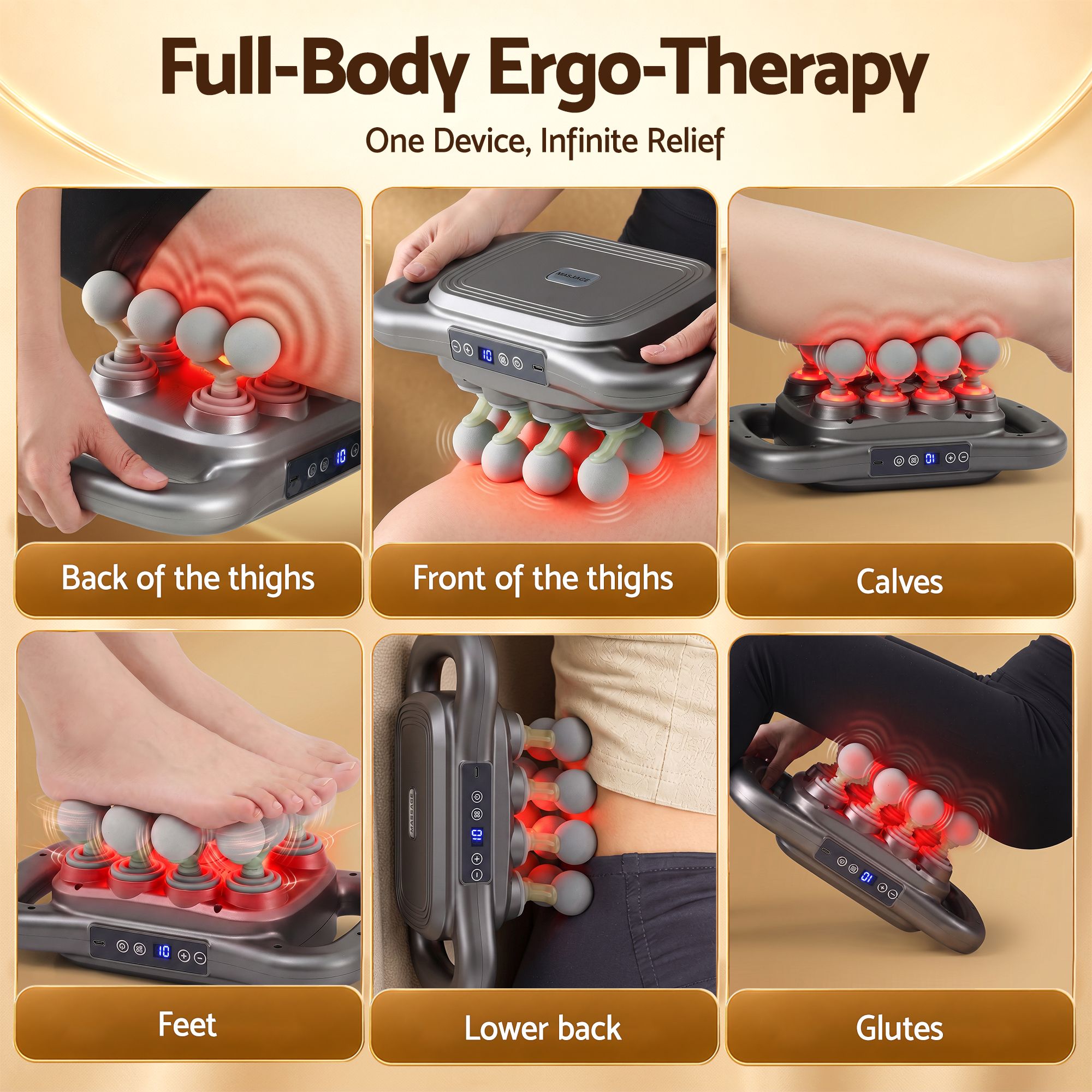 Deep Tissue Massager 16 Heads with 20 Intensities Deep Percussion Massage Gun Rechargeable
