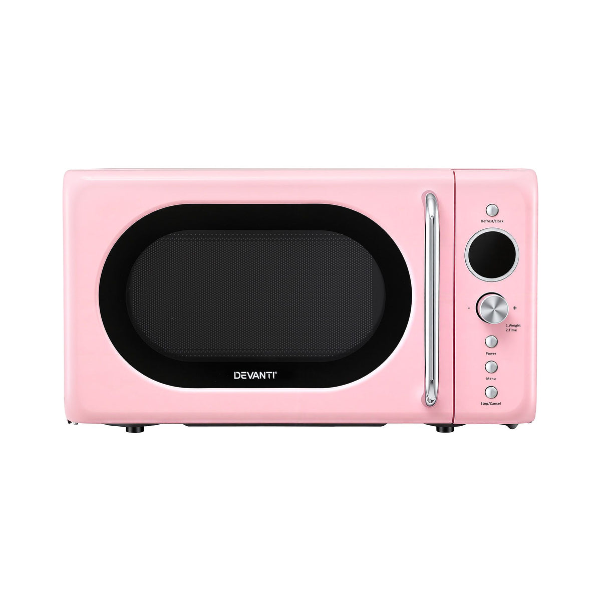 20L Microwave Oven 700W with 6 Power Levels and Auto Cook Menus - Pink