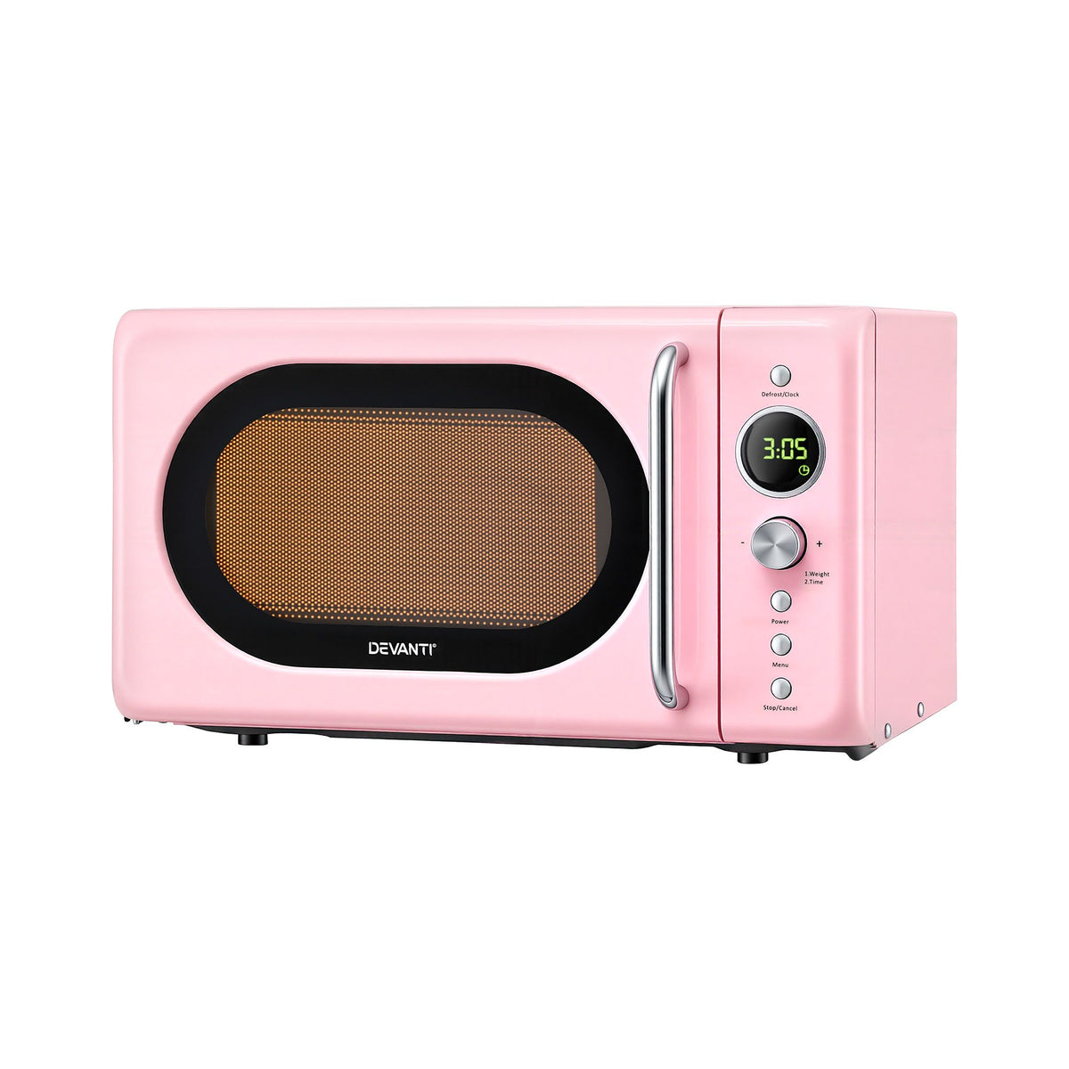 20L Microwave Oven 700W with 6 Power Levels and Auto Cook Menus - Pink