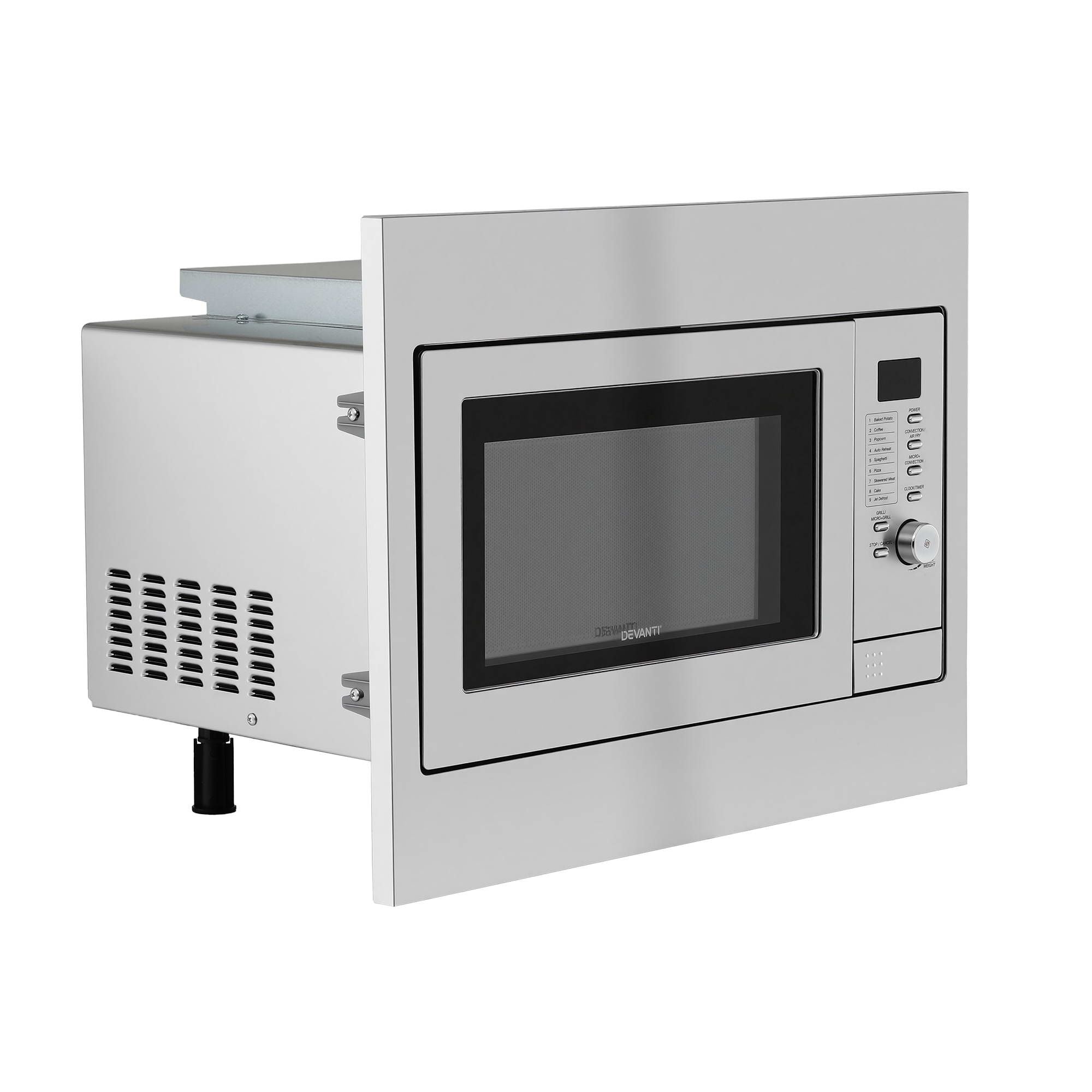30L Built-In Microwave Oven with Grill, Air Fry & Convection - Silver
