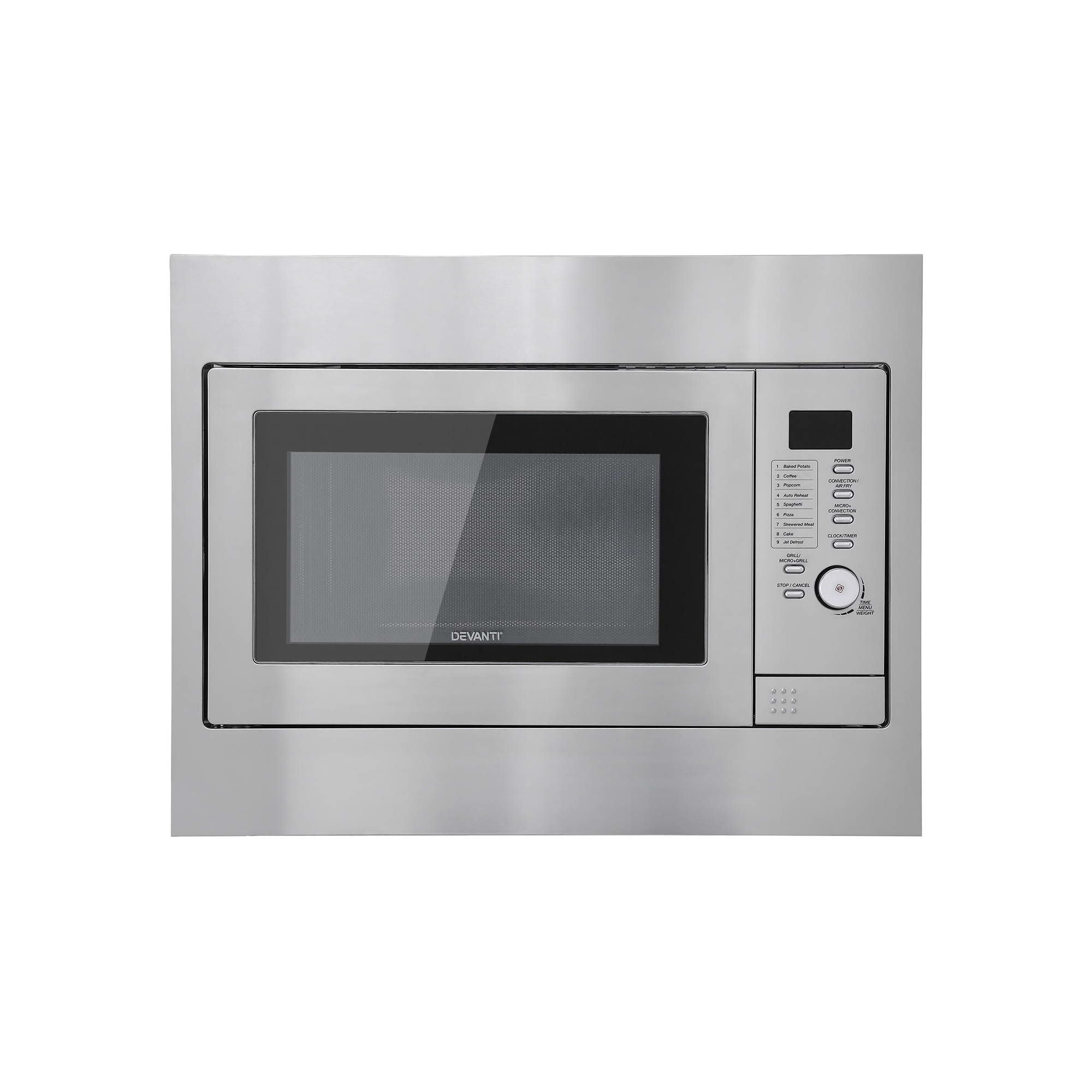 30L Built-In Microwave Oven with Grill, Air Fry & Convection - Silver