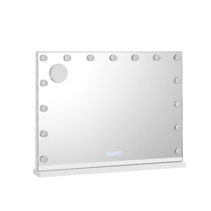 Bluetooth Makeup Mirror 80X58cm Hollywood with Light 18 LED