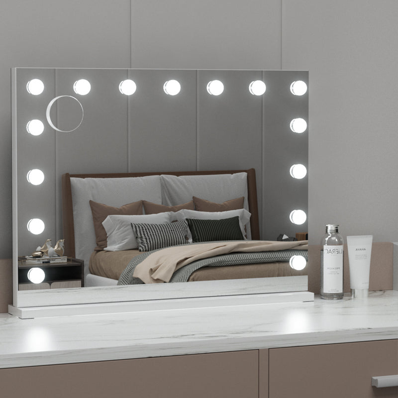 Bluetooth Makeup Mirror 80X58cm Hollywood with Light 18 LED