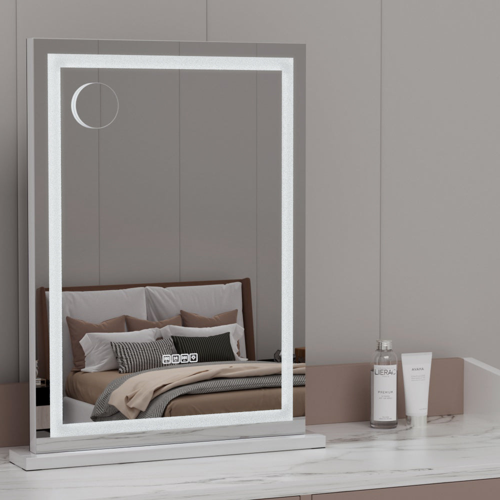 Bluetooth Makeup Mirror 58x80cm Hollywood Vanity with LED Light Crystal