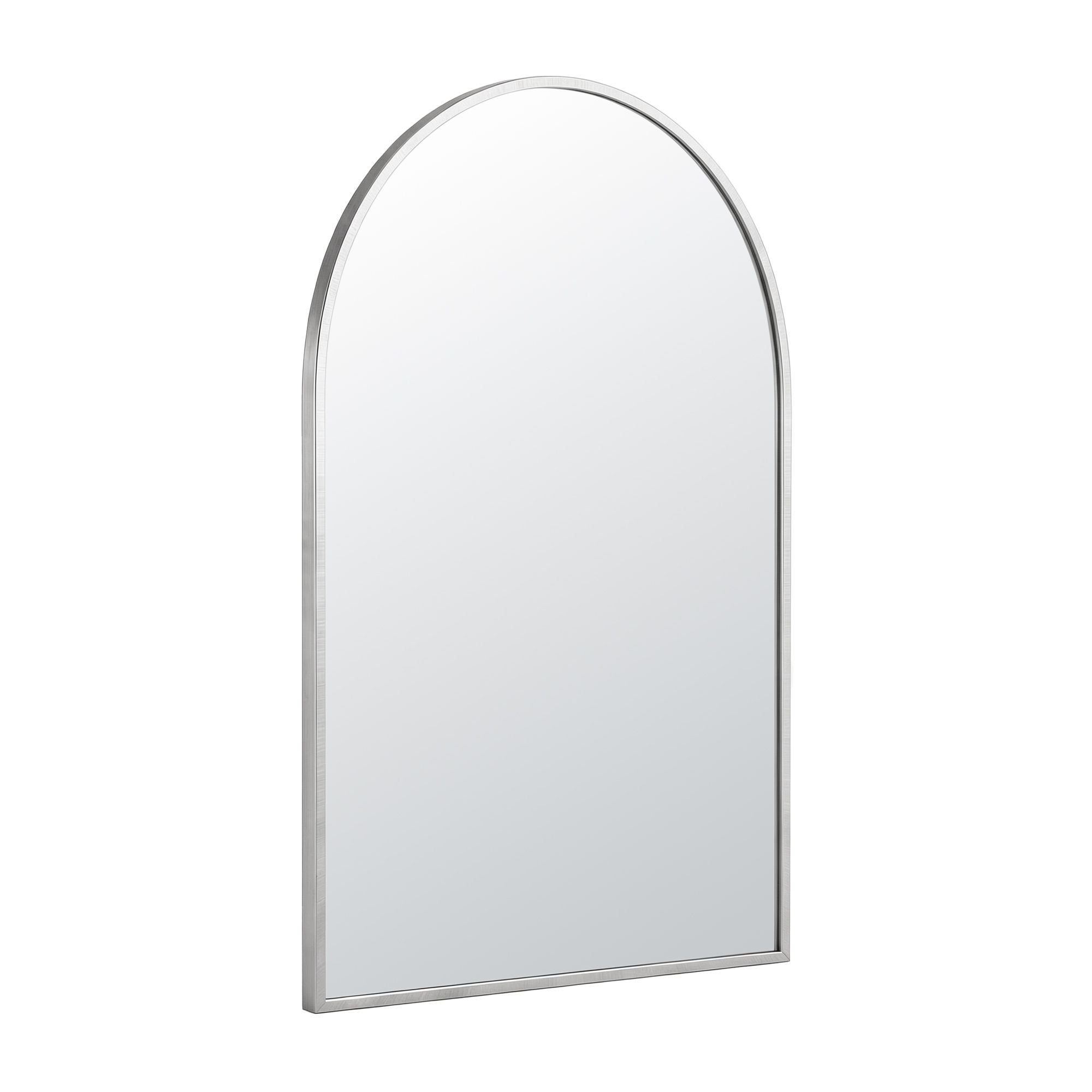 Arch Wall Mirror, Decorative Silver Frame Mirrors, 61x41cm Bathroom Vanity Mirror, Slim Frame for Living Room Entryway Bedroom Decor