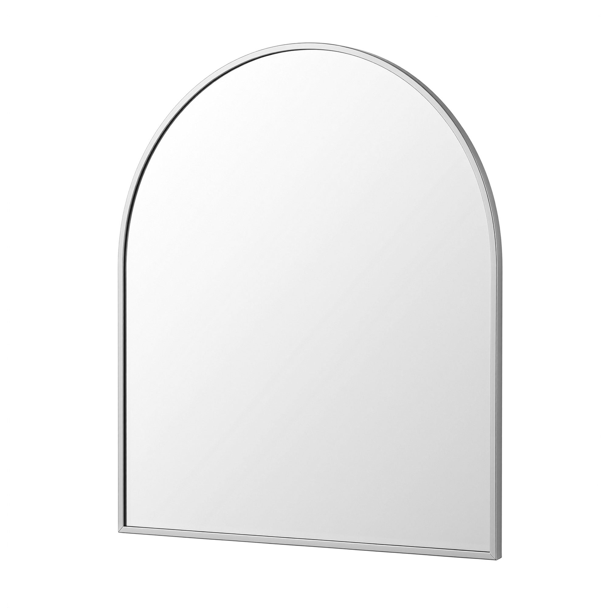 Arch Wall Mirror, Decorative Silver Frame Mirrors, 86x81cm Bathroom Vanity Mirror, Slim Frame for Living Room Entryway Bedroom Decor