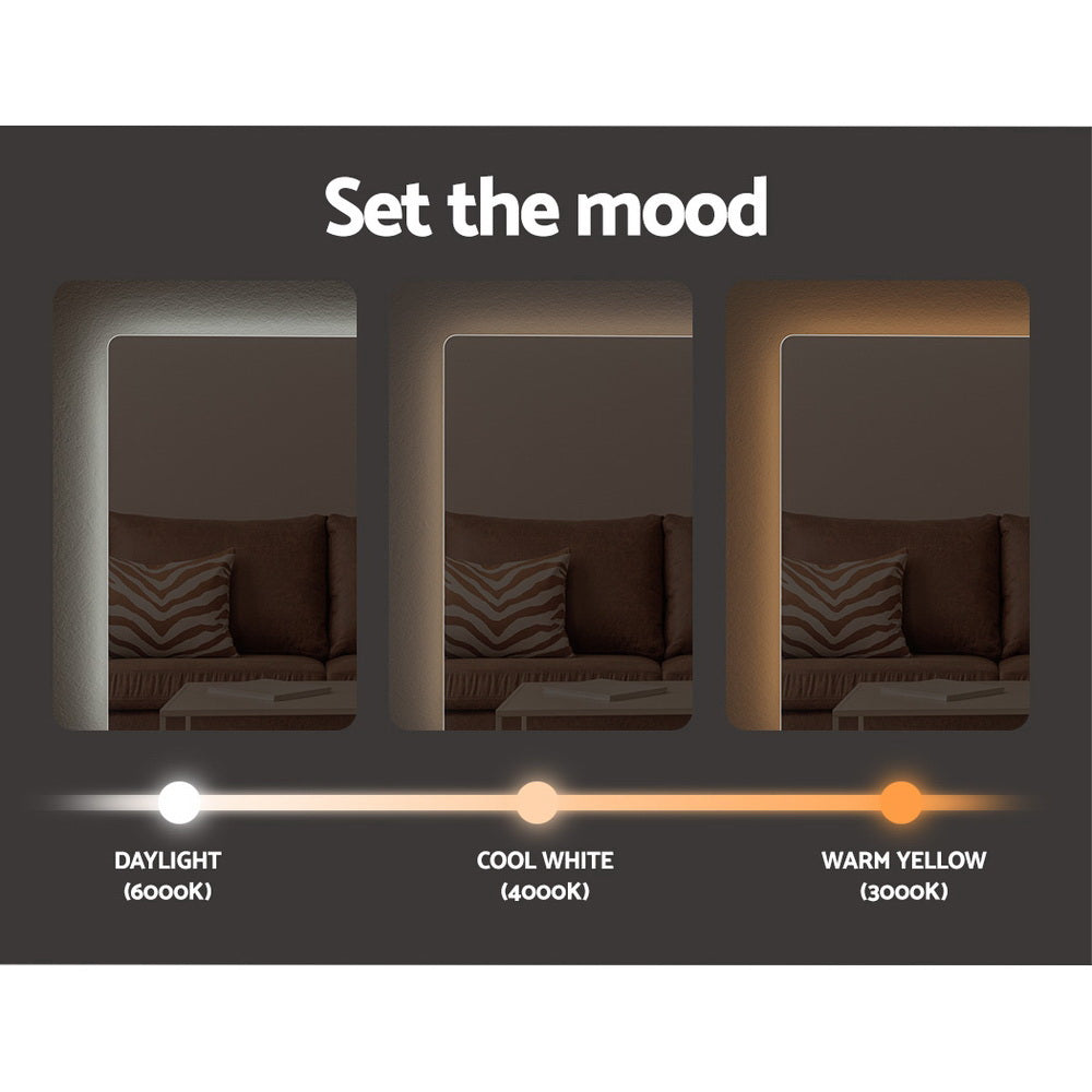 Wall Mirror 70X50cm with LED Light Bathroom Home Decor Rectangle