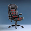 8 Point PU Leather Reclining Massage Chair (Black)