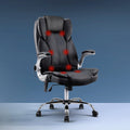 8 Point PU Leather Massage Chair - Black