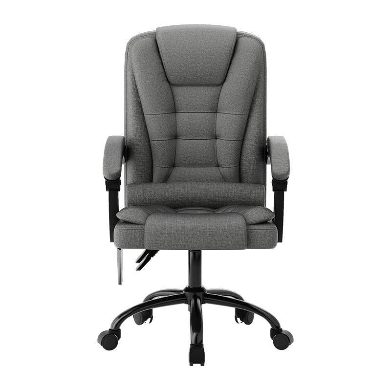 Massage Office Chair Executive Computer Chairs Fabric Recline Grey