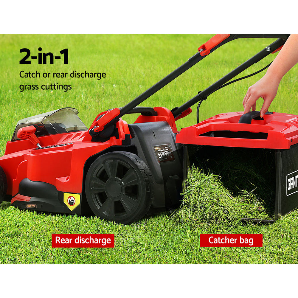 Cordless 40V Electric Lawn Mower 37cm Cutting Width - Green