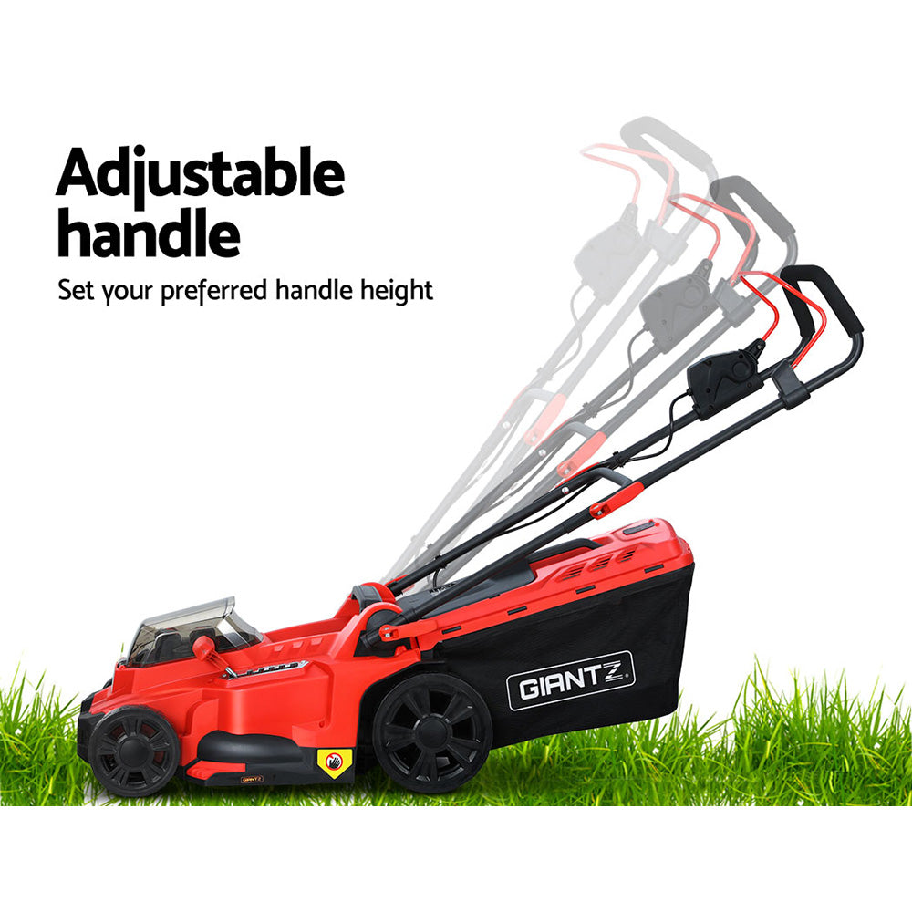 Cordless 40V Electric Lawn Mower 37cm Cutting Width - Green