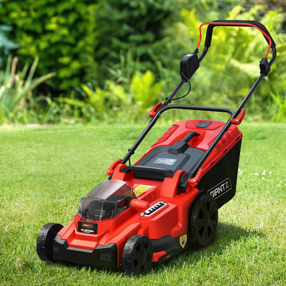 Cordless 40V Electric Lawn Mower 37cm Cutting Width - Green