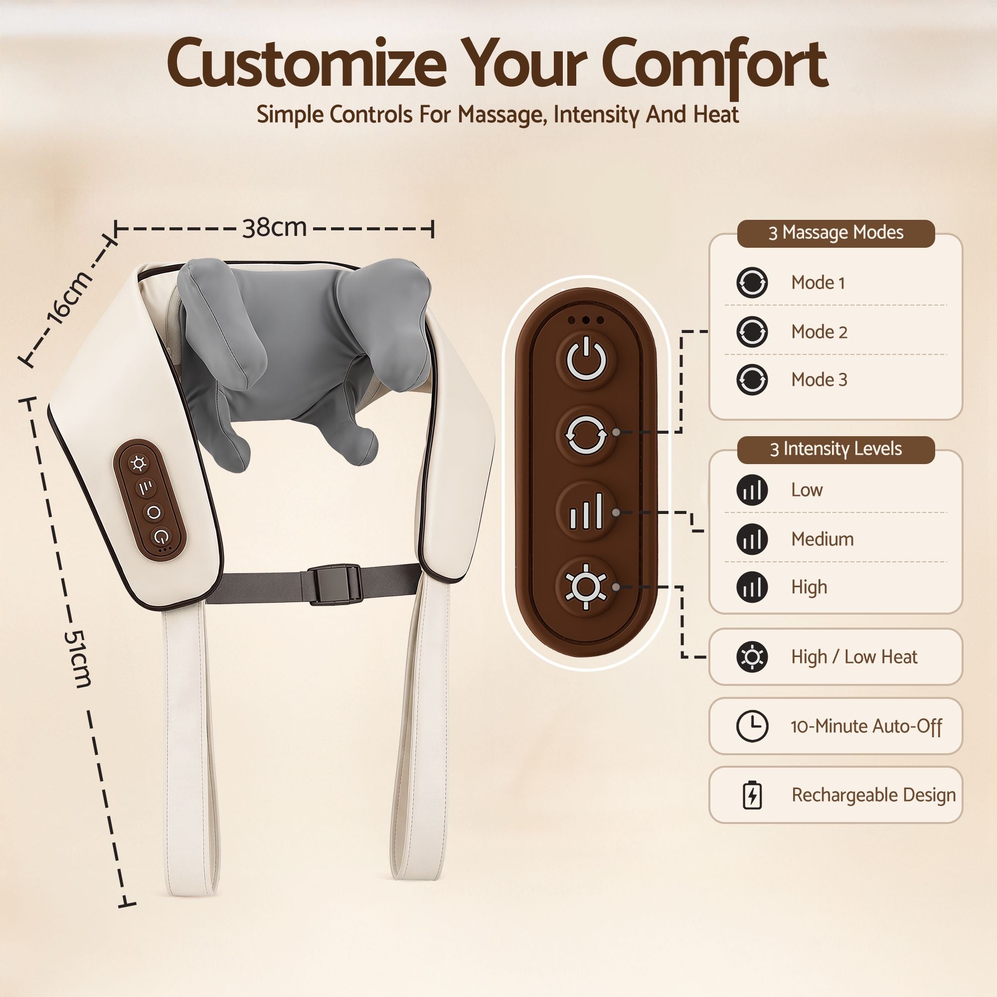 Neck Massager with Heat Pillow Shiatsu Shoulder Back Massager Pain Relief Tissue Kneading