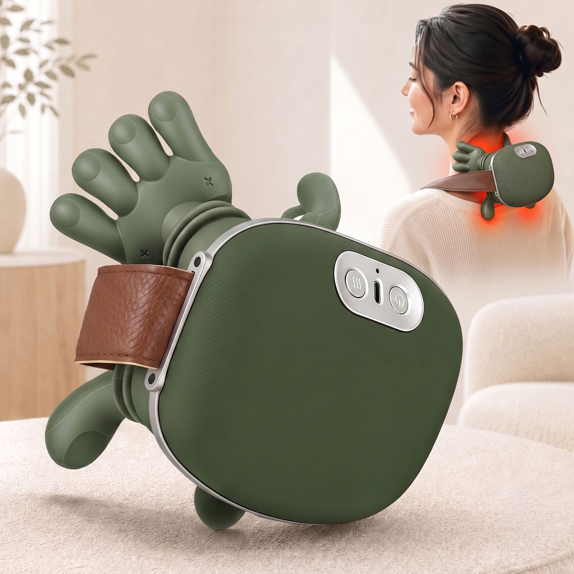 Electric Neck Massager with Heat for Shoulder,Back Wireless Massage | 4D Shiatsu Kneading Massager with Heat, Cordless Portable Muscle Relaxer, Soothes Shoulder Tension for Home, Office, and Car