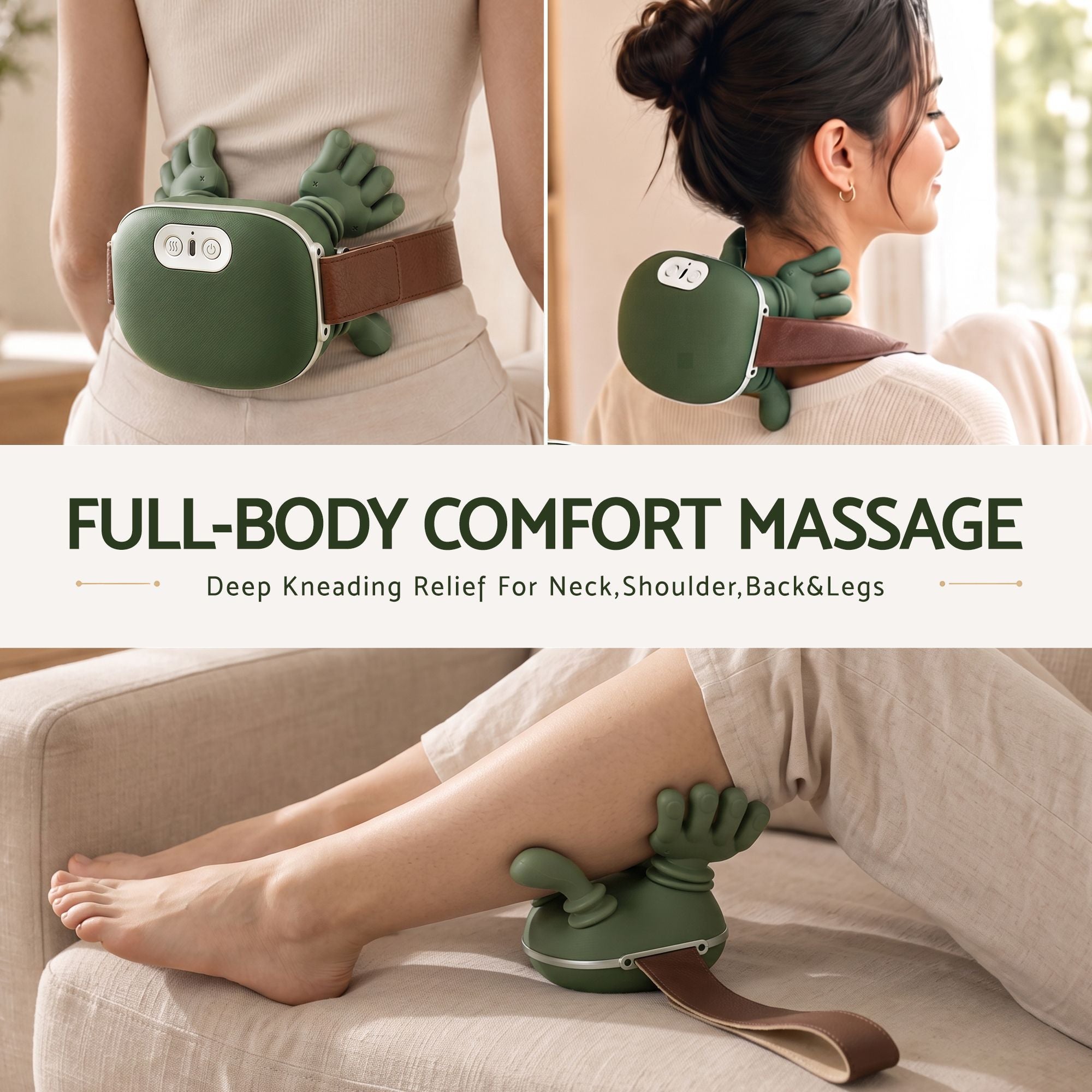 Electric Neck Massager with Heat for Shoulder,Back Wireless Massage | 4D Shiatsu Kneading Massager with Heat, Cordless Portable Muscle Relaxer, Soothes Shoulder Tension for Home, Office, and Car