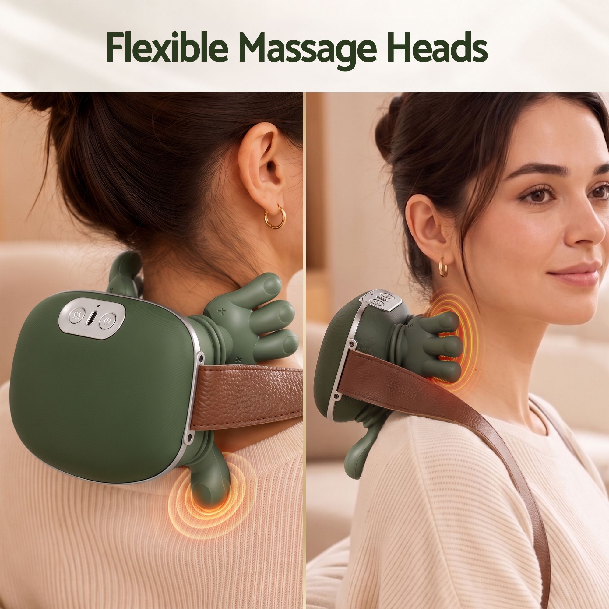 Electric Neck Massager with Heat for Shoulder,Back Wireless Massage | 4D Shiatsu Kneading Massager with Heat, Cordless Portable Muscle Relaxer, Soothes Shoulder Tension for Home, Office, and Car