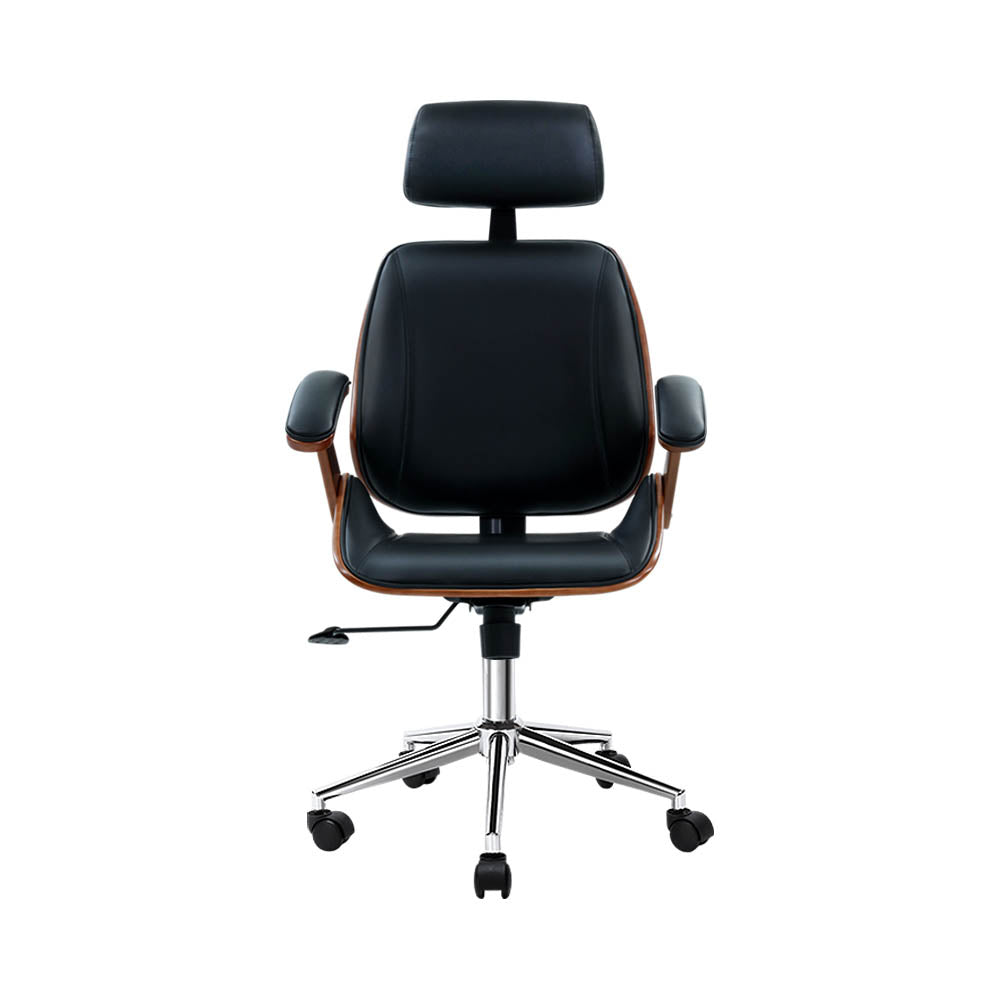 Ashby Wooden High Back Office Chair (Brown & Black)