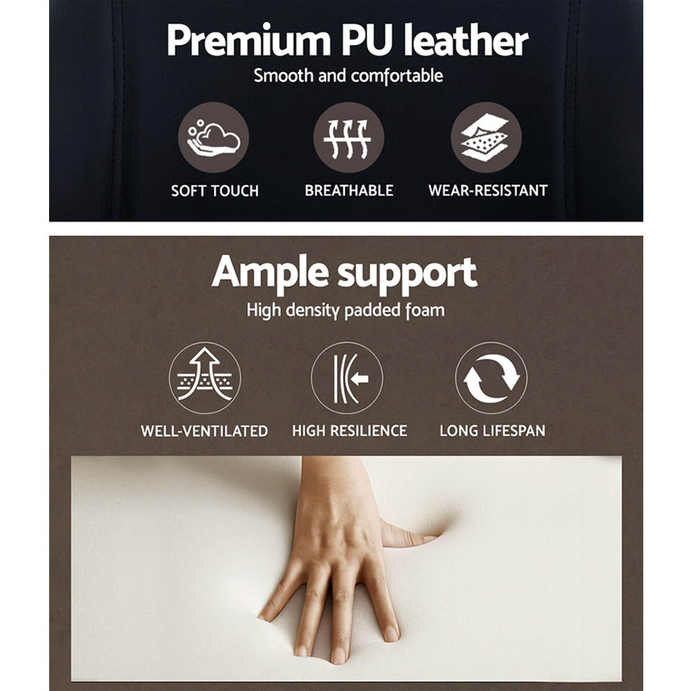 Ashby Wooden High Back Office Chair (Brown & Black)