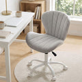 Ergonomic Armless Height Adjustable Office Desk Chair Fabric - Light Grey