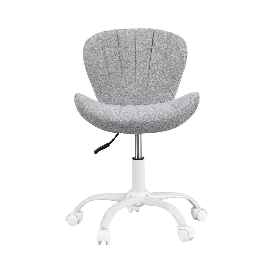 Ergonomic Armless Height Adjustable Office Desk Chair Fabric - Light Grey