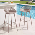 2PC Outdoor Bar Stools Plastic Metal Dining Chair Patio Furniture Coffee