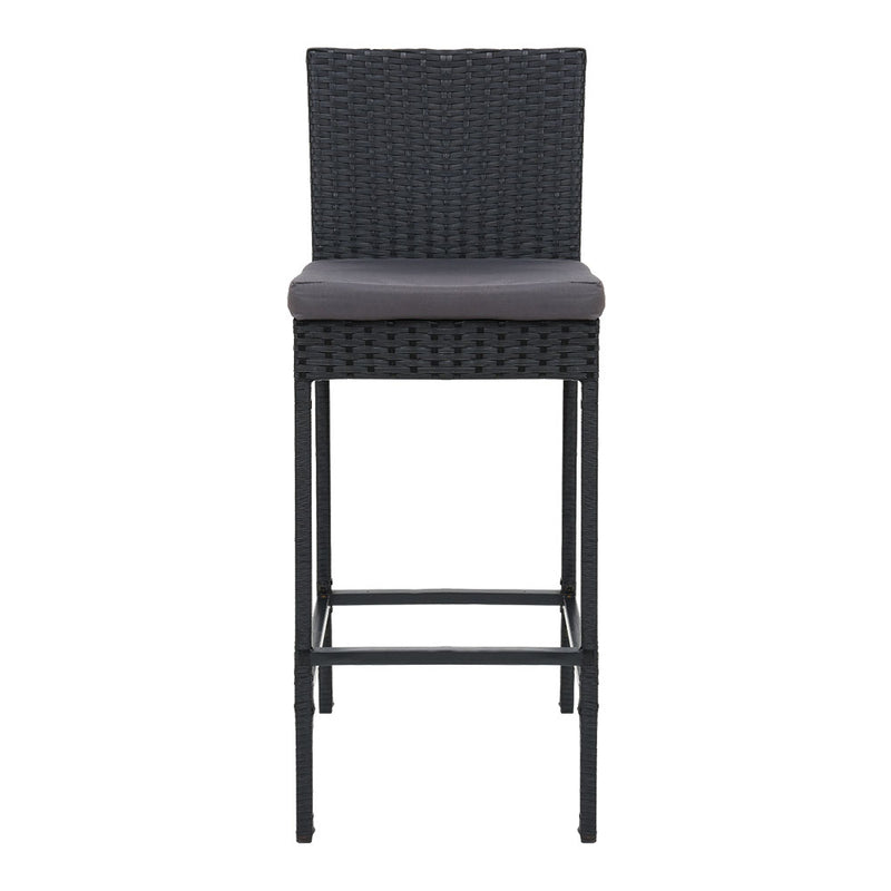 Set of 2 Outdoor Bar Stools Dining Chairs Wicker Furniture