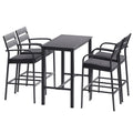 Outdoor Bar Set 5-Piece Patio Dining Chairs Aluminium Table Stools