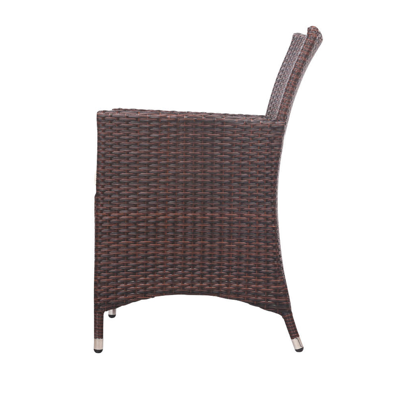 3 Piece Brown Wicker Outdoor Furniture Set